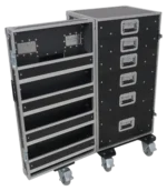 ProX Pro 6 utility drawer workbox ATA flight case with hinged storage door and five casters