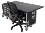 ProX Pro Desk flight case workstation showing drawer storage compartment detail view