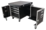 ProX Pro Desk flight case workstation latch and hardware close-up detail showing durability