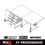 ProX Pro Desk 60x30 flight case workstation dimensional specifications and measurements diagram