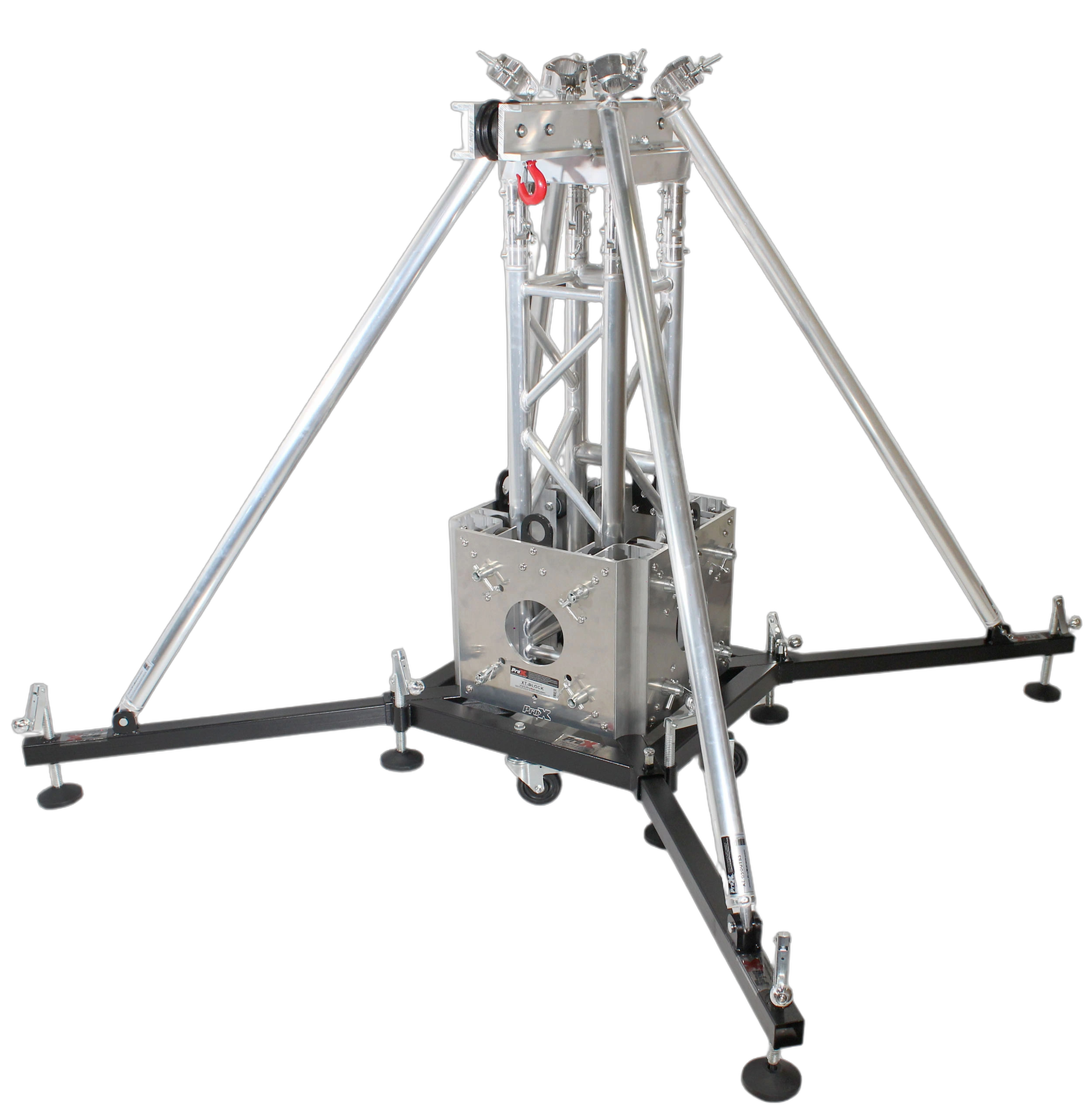 ProX PRO Truss Tower Stage Lift System Package ProX PRO truss tower stage lift system package with top block, hinges, base, outriggers and ladder truss segment