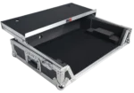 ProX flight case for RANE ONE DJ controller showing dimensional measurements and specifications with wheels