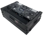 ProX flight case for RANE ONE DJ controller with 1U rack space and wheels, black finish detail view