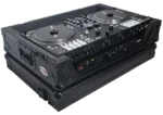 ProX flight case for RANE ONE DJ controller with 1U rack space and wheels, side profile showing depth