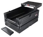 ProX black road case for Rane Seventy-Two mixer with integrated laptop shelf compartment
