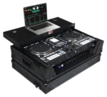 ProX flight case for RANE SYSTEM ONE DJ controller with sliding laptop shelf and LED lighting detail view