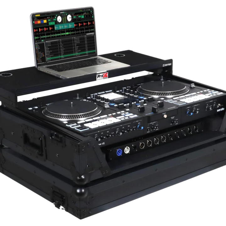 ProX flight case for RANE SYSTEM ONE DJ controller with sliding laptop shelf and wheels