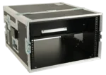 ProX Regie 4 flight case with integrated LCD screen and 19-inch 3U video production controller close-up detail