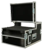 ProX flight case with Roland VR-4HD 19-inch LCD mixer installed in 3U regie configuration