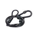 ProX 30-inch black safety cable showing galvanised steel wire with protective PVC jacket detail