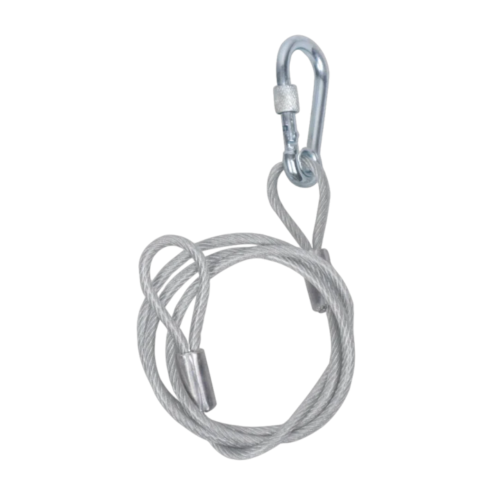 ProX 3-foot safety cable with galvanised steel wire and silver PVC coating for stage lighting truss