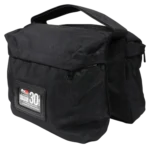 ProX black double zipper saddlebag sandbag with 30 lbs capacity, side view showing zipper detail