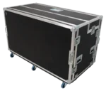 ProX Santosom flight case for Tricaster TC1 with 3 screens, 3U and 8U rack configuration, side profile