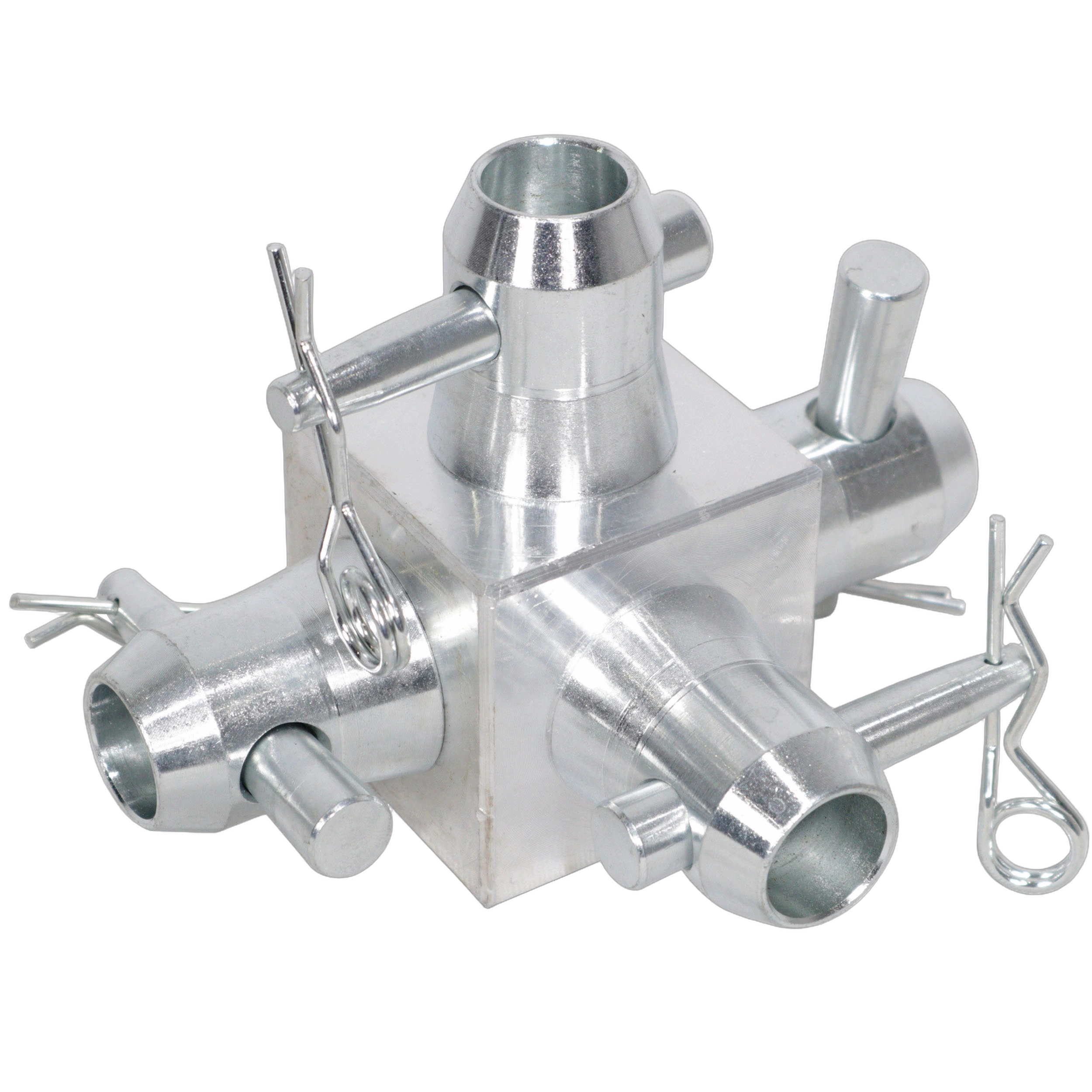 ProX Single Junction Box Truss Connector Front View ProX single junction box with four-sided connecting hardware for F-series truss systems