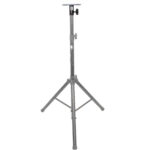 ProX slotted mounting plate tray installed on speaker stand with moving head fixture mounted