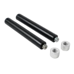 ProX 10 inch speaker extension poles with M20 thread adapter, black finish, pair view