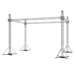 ProX stage flat roofing system package with four chain hoists, 30 ft wide by 20 ft long by 23 ft high