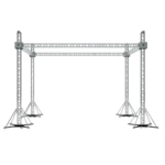 ProX stage flat roofing system package with four chain hoists, 30 ft wide by 20 ft long by 23 ft high