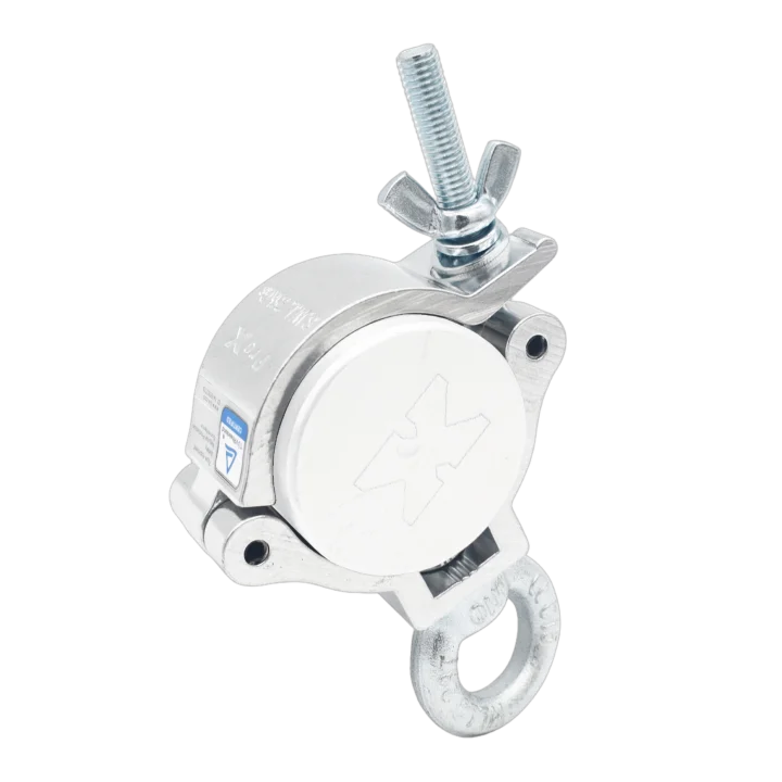ProX T-C14 aluminum medium duty clamp with eyebolt and M10 bolt, front view