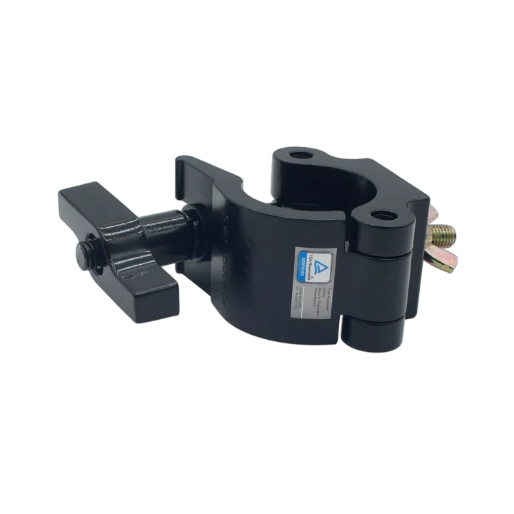 ProX T-C40H-BLK aluminum pro clamp with M10 bolt and tube grip detail