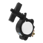 ProX T-C4SH-BLK slim O-clamp with big wing knob, side profile showing aluminum construction