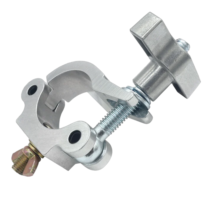 ProX T-C4SH slim aluminum O-clamp with big wing knob, 1.5-2.0 inch tube capacity, front view