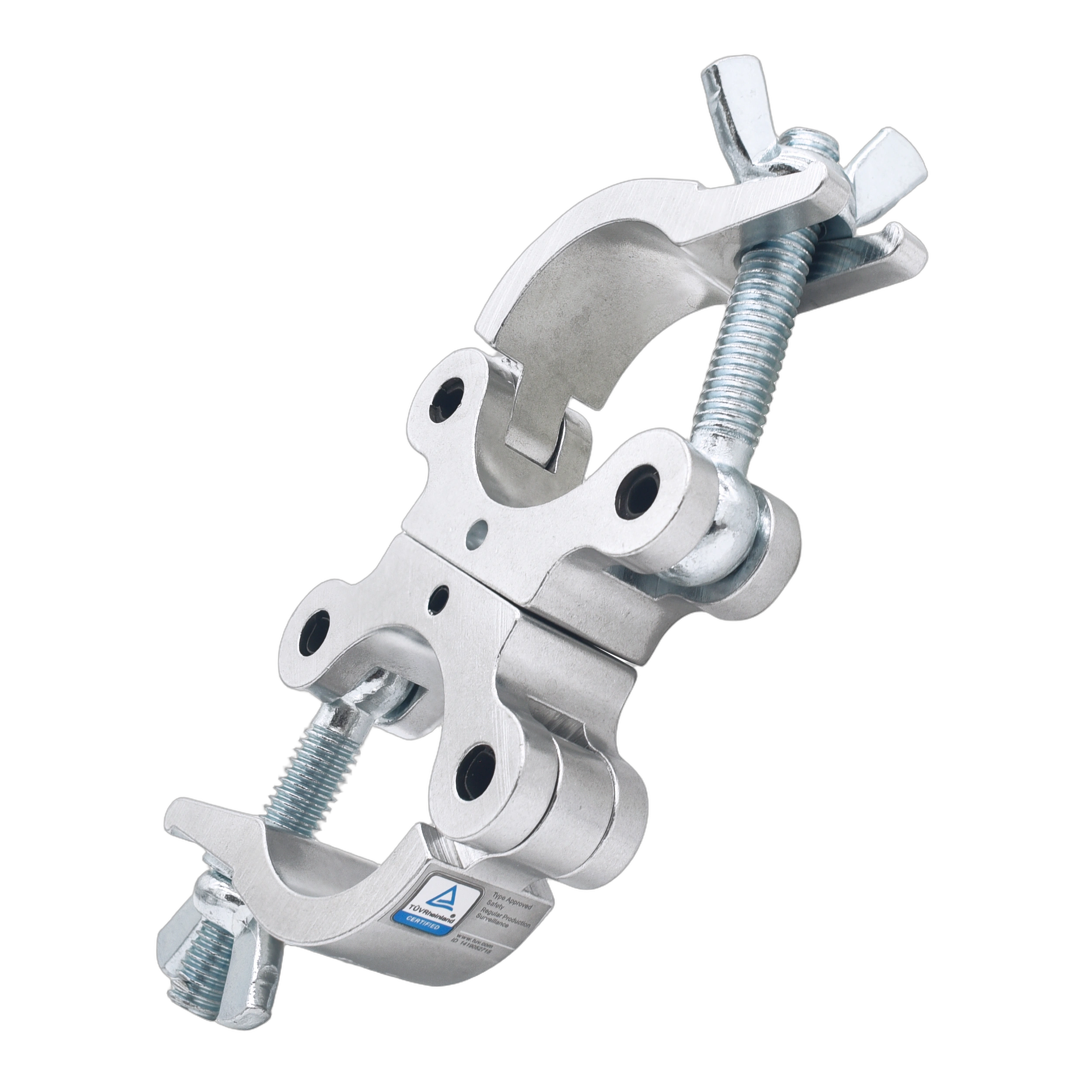 ProX T-C6S Dual Swivel O-Clamp Aluminum Front View ProX T-C6S dual swivel O-clamp aluminum tube clamp with 660 lbs capacity front view