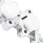 ProX T-C6S dual swivel O-clamp mounted on aluminum tube structure in live event setup