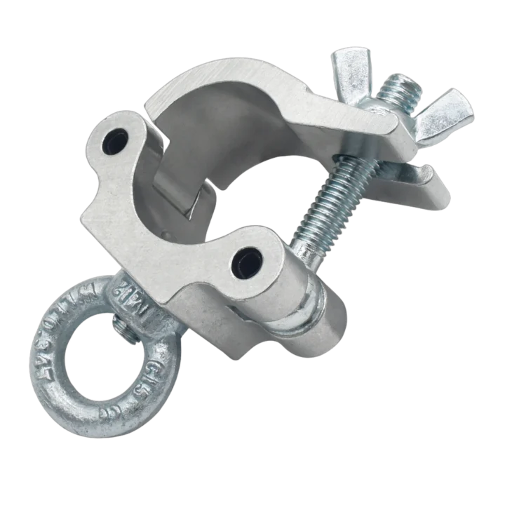 ProX T-C8 Pro aluminum clamp with eyebolt for 2 inch truss tube, 750 lbs capacity