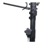 ProX T-LS01M lighting stand dimensional diagram showing 12 feet maximum height adjustment with dual side bars