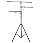 ProX T-LS01M height adjustable DJ lighting stand with dual side bars, extended to full height