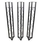 ProX portable crank lighting stand system dimensional diagram showing height adjustment range and truss configuration