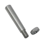 ProX tapered shear pin with threaded tip and nut for conical coupler, side profile view