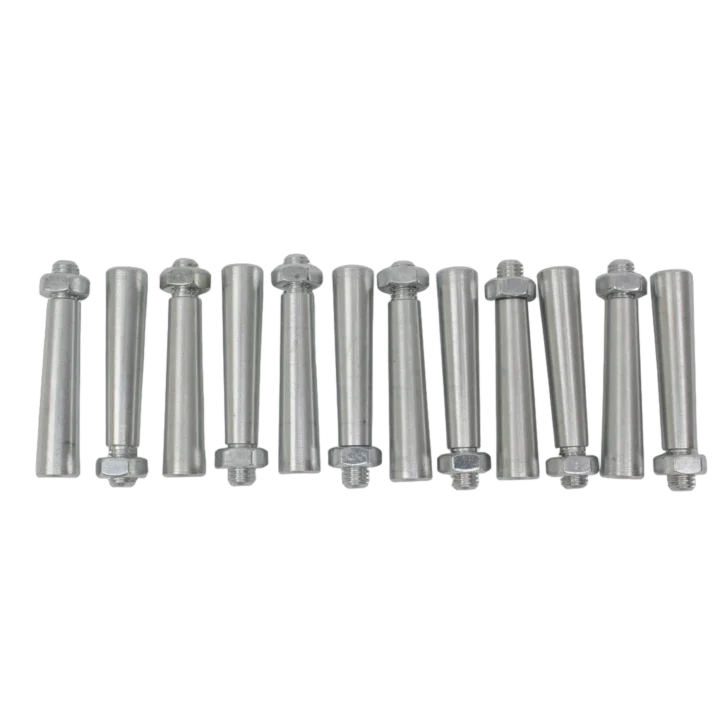 ProX tapered shear pin with threaded tip and nut for conical coupler, 12 pack hardware