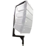 ProX telescopic C-shape bar support mount with crank stand lifter for small line array speakers, front view
