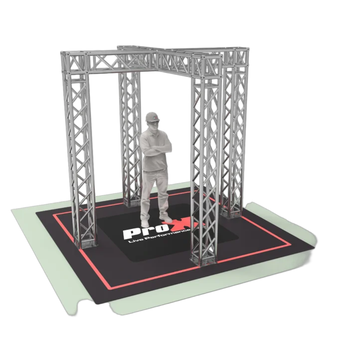 ProX tradeshow booth truss system with X-shape design center support structure heavy duty