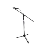 ProX tripod microphone stand with boom arm showing dimensional measurements and specifications
