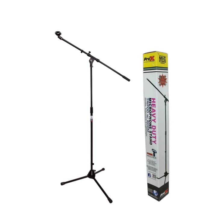 ProX tripod microphone stand with adjustable boom arm and weighted base