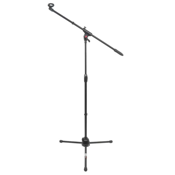 ProX professional tripod microphone stand with extendable boom arm and mic clip attachment
