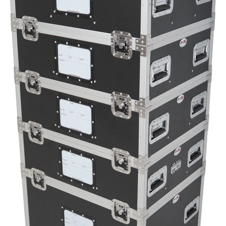 ProX 5 Tier TruckPax utility ATA flight case with dividers and casters, front view