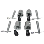 ProX truss junction box connector pack showing half conical connectors with pins, bolts and safety clips detail view