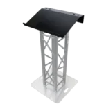 ProX 24-inch black powder-coated aluminum truss lectern with D-series connector mounting points