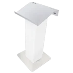ProX 24-inch white aluminum truss lectern with punched D-series connector mounting detail