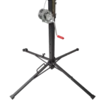 ProX top loading truss lifting tower fully extended at maximum height with stage lighting rigging application