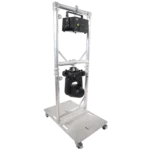 ProX Truss Modular 2X Rapid U Grid dual lighting truss package with rolling aluminum baseplate