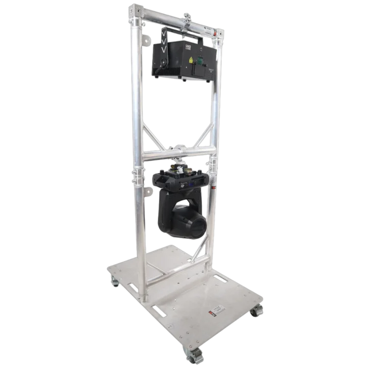 ProX Truss Modular 2X Rapid U Grid dual lighting truss package with rolling aluminum baseplate