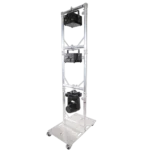 ProX Truss Modular 3X Rapid U Grid Trio Package with rolling aluminum baseplate for moving head lighting fixtures