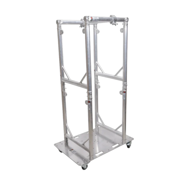 ProX Truss Modular 4X Rapid U Grid Trio Package with rolling aluminum baseplate and lighting truss system