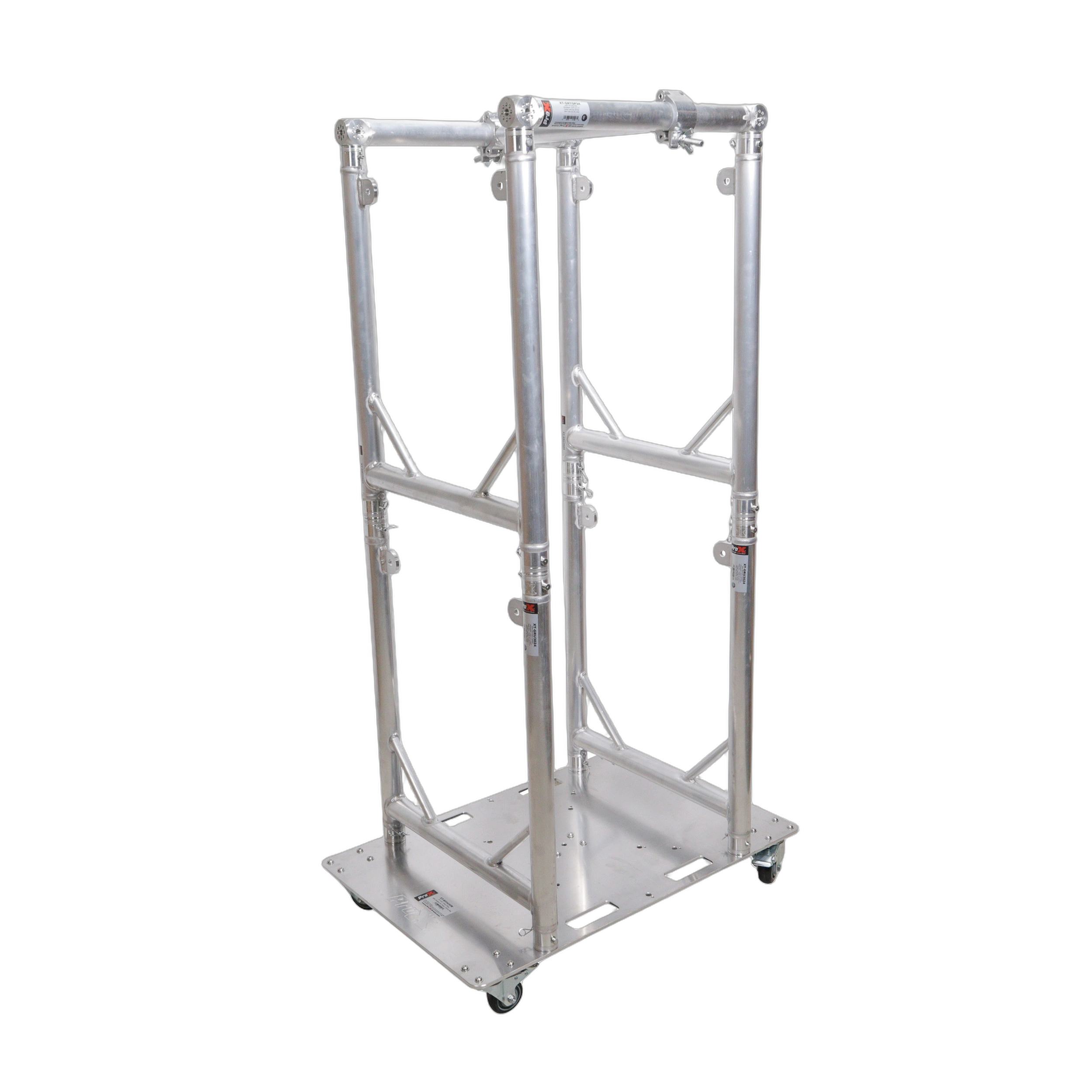 ProX Truss Modular 4X Rapid U Grid Trio Lighting Package ProX Truss Modular 4X Rapid U Grid Trio Package with rolling aluminum baseplate and lighting truss system