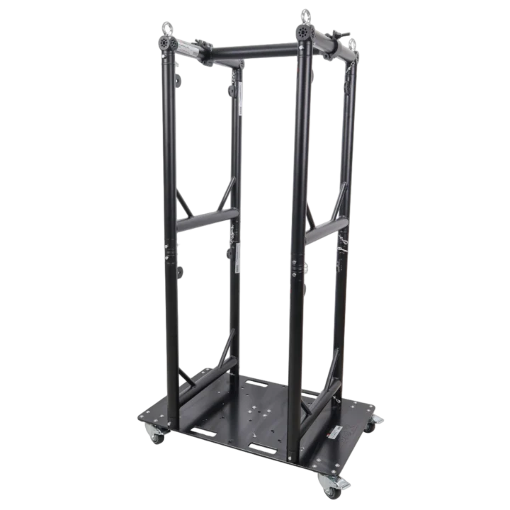 ProX Truss Modular 4X Rapid U Grid Trio Package black aluminum truss system with rolling baseplate